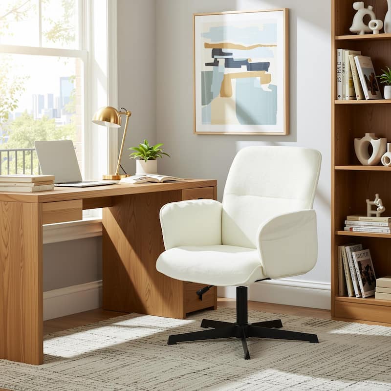 HomyLin Upholstered Accent Chair Swivel Side Chair with Armrest