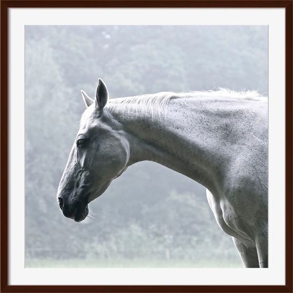 40" Gray and White Powder Square Framed Wall Art Decoration - N/A