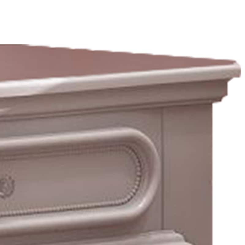 Antique White 2 Drawer 17 in. W Nightstand with Trimmed Edge Design