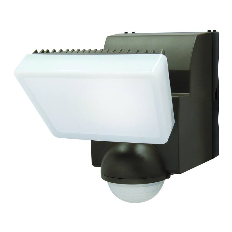 IQ America 500 Lumen Battery Operated LED Motion Security Flood Light, Wall Eave Mount - Bronze