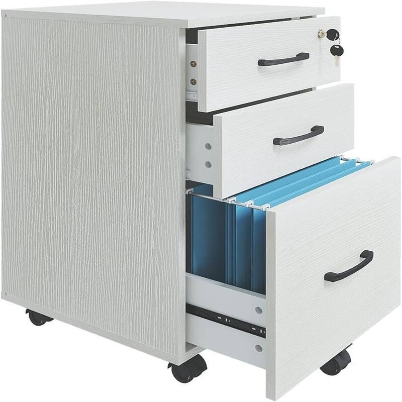3 Drawer File Cabinet with Lock - 26.47"D x 18.56"W x 6.91"H