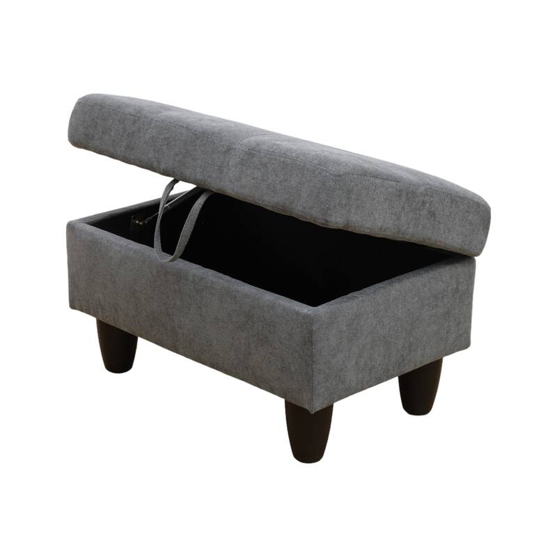 KISRAIS 28.5" Wide Upholstered Storage Ottoman