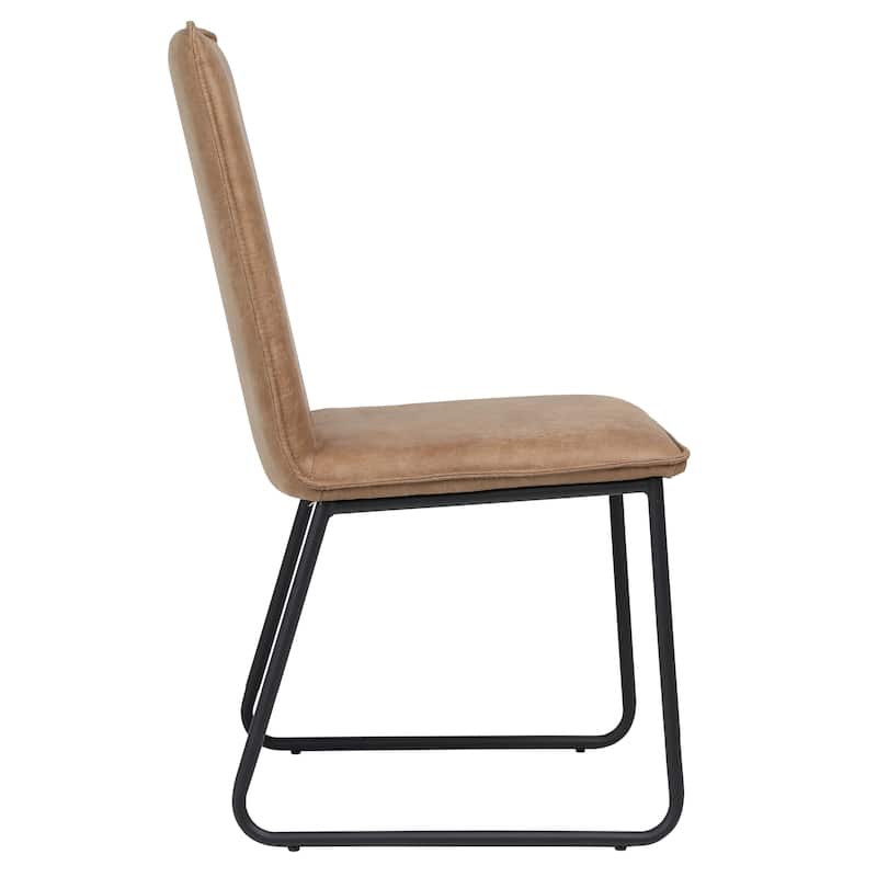 Arden PU Leather Upholstered Dining Chair, Brown (Set of 2)