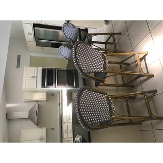 Safavieh Gresley Indoor-Outdoor Stacking Grey/ White French Bistro 26-inch Counter Stool