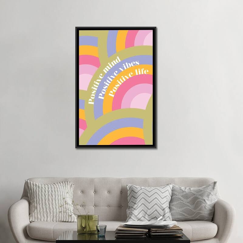 iCanvas "Positive Rainbows" by Dominique Vari Framed