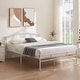 preview thumbnail 4 of 3, White Metal Twin Platform Bed Frame with Arched Headboard, 330lbs Weight Capacity, 12.4inch Underbed Storage