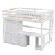 preview thumbnail 6 of 22, Full Size Loft Bed with Integrated Wardrobe, Desk, and Storage Drawers, Space-Saving White Design