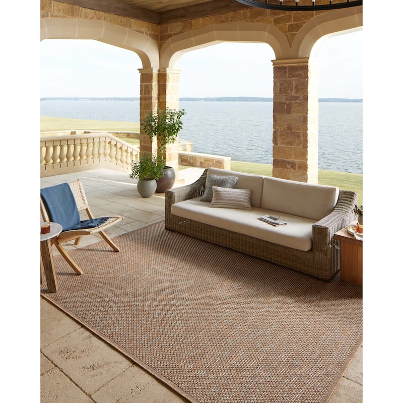 Alexander Home Hampton Natural Indoor/Outdoor Area Rug - 11' x 15' - Oatmeal / Sunrise