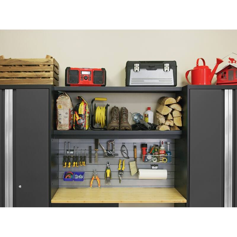 NewAge Products Bold Series 11-pc. Steel Garage Cabinet Set with 72" Integrated Display Shelf