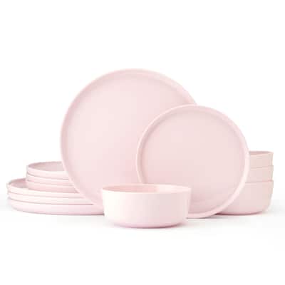 Mikasa Madison 12-Piece Dinnerware Set, Service for 4, Pink