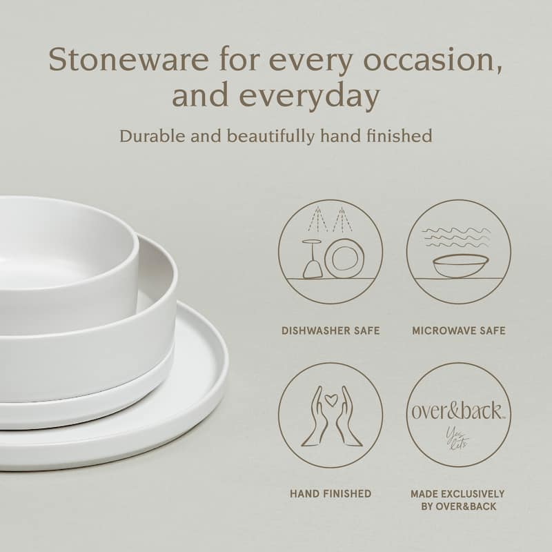 over&back Stackable Semi-Matte Stoneware Dinnerware
