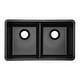 preview thumbnail 2 of 7, 32 Inch Lexicon Platinum Quartz Composite Drop-in Undermount Galaxy Black - 19" W x 32" L x 9.75" H
