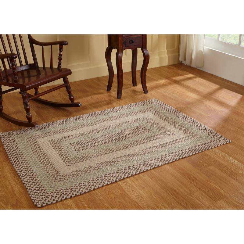 Better Trends Woodbridge Braid 100% Wool Stain Resistant, Double-Sided Reversible Rectangle Indoor Area Utility Rug