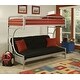 preview thumbnail 9 of 18, Lunar Twin/Full Bunk Bed with 2 Side Ladders Silver