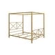 preview thumbnail 4 of 12, Avenue Green Rosemarie Goldtone Metal Canopy Bed Full