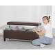 preview thumbnail 35 of 33, Adeco Velvet Storage Ottoman Bench Rectangular Footstool Lift Top