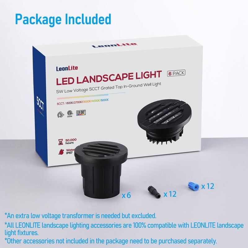 Landscape 5W Grill Top Well Light Low Voltage 5CCT Selectable - 6pack