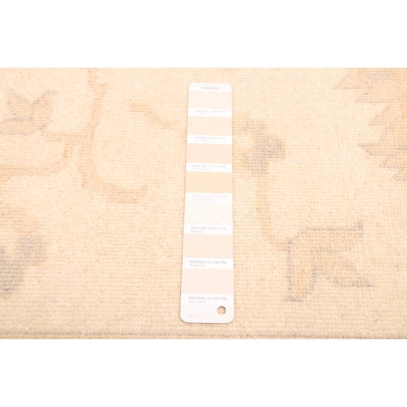 ECARPETGALLERY Hand-knotted Modern Oushak Ivory Wool Rug - 9'6 x 13'5