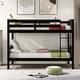 preview thumbnail 3 of 10, Espresso Twin over Twin Solid Wood Bunk Bed with Ladder and Fence