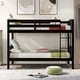 preview thumbnail 9 of 15, Twin Over Twin Bunk Bed with Ladder, Solid Wood Bed Frame with Safety Guardrail for Kids Teens Girls Boys, No Box Spring Needed Espresso - Twin