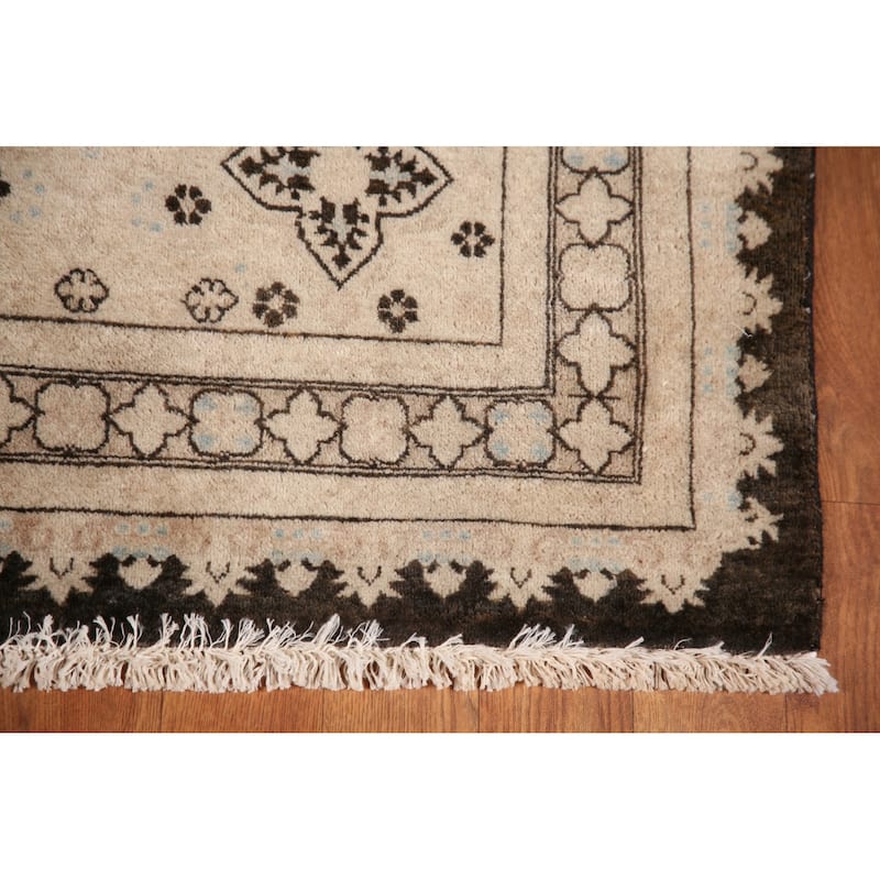 Geometric Royal Tabriz Oriental Area Rug Handmade Vintage Wool Carpet - 6'2" x 8'10"