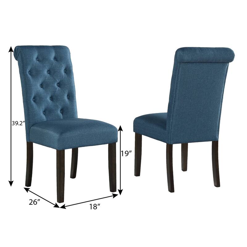 Leviton Solid Wood Tufted Asons Dining Chair, Set of 2