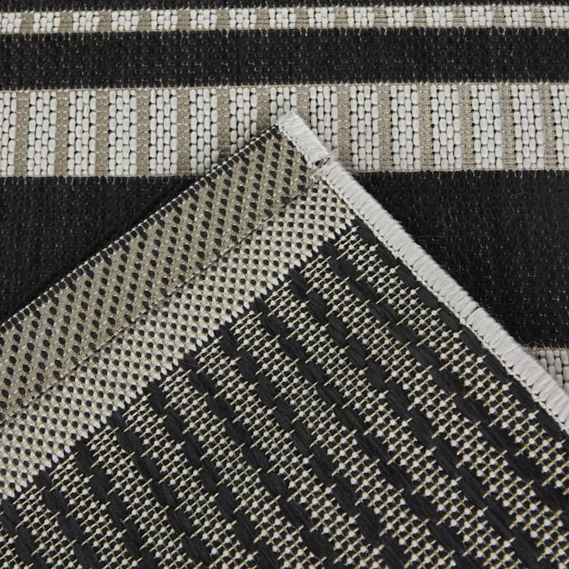 Massimo Modern Plaid Stripe Indoor/Outdoor Area Rug