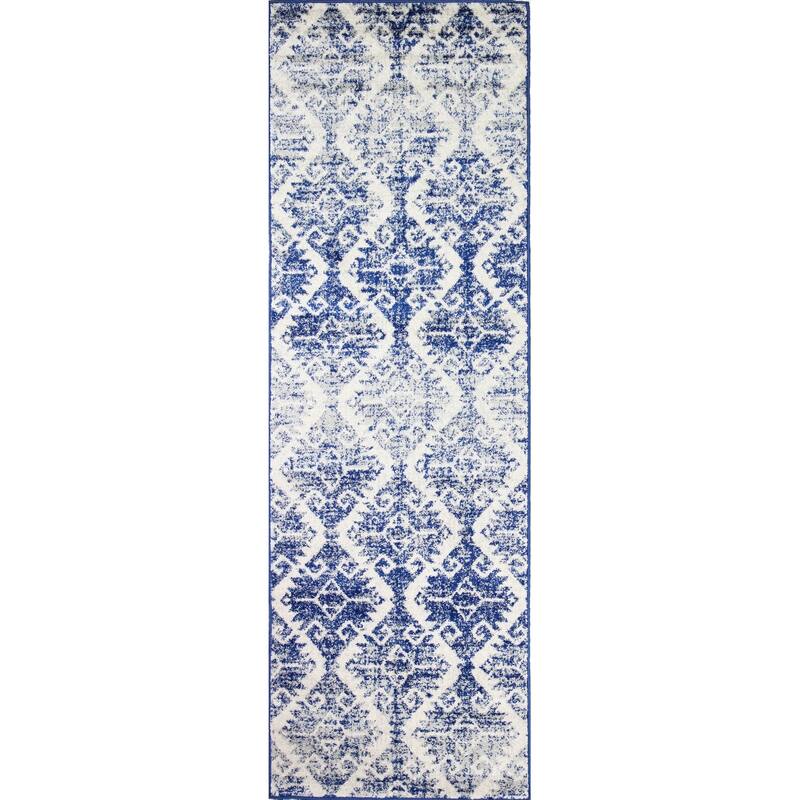 Bashian Zelig Ivory/Blue Transitional Area Rug