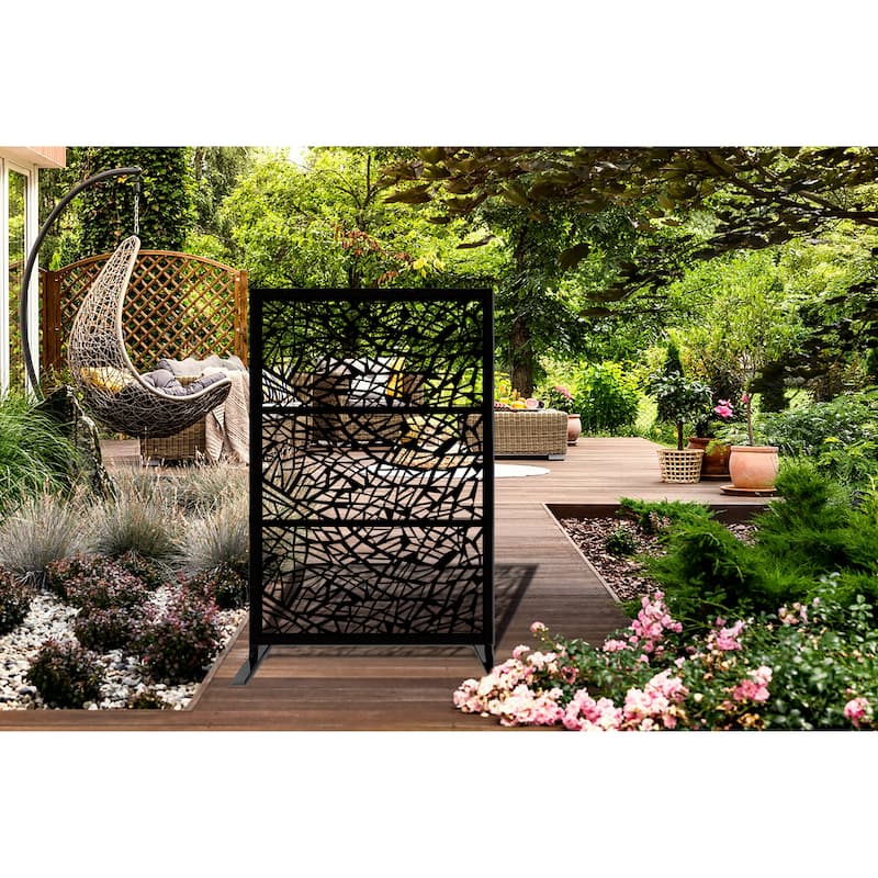 Free Standing Laser Cut Metal Privacy Stand,48"x72"/Combo