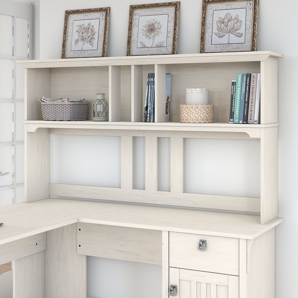 The Gray Barn Ermine 60-inch Hutch for L-shaped Desk in Antique White