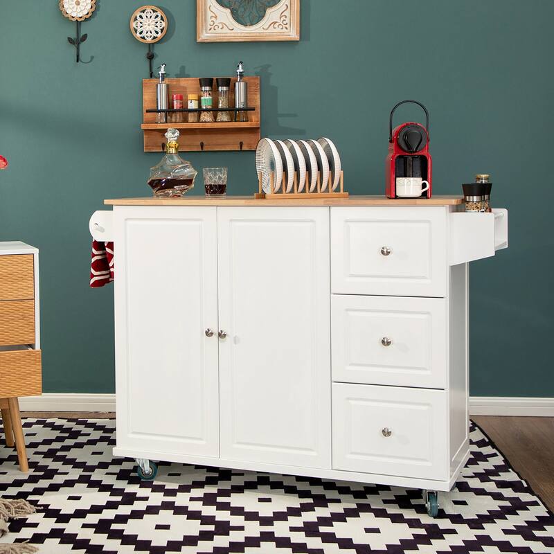 MAISON ARTS Rolling Kitchen Island Cart on Wheels