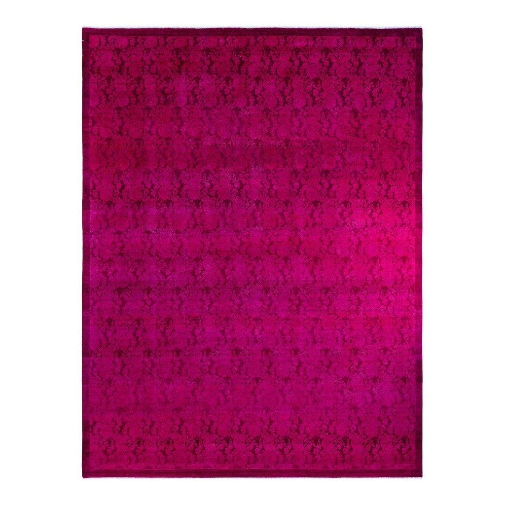 Overdyed, One-of-a-Kind Hand-Knotted Area Rug - Pink - 9' 2" x 12' 2"