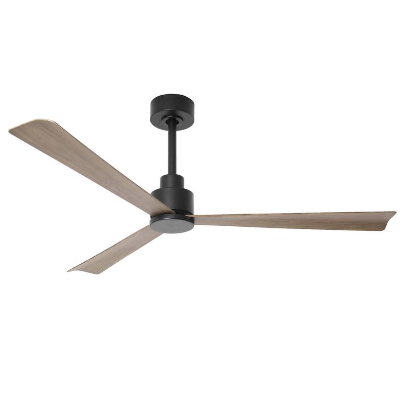 52 in. Matte Black Industrial Reversible DC Motor Ceiling Fan - 52" L x 52" W x 11.6" H