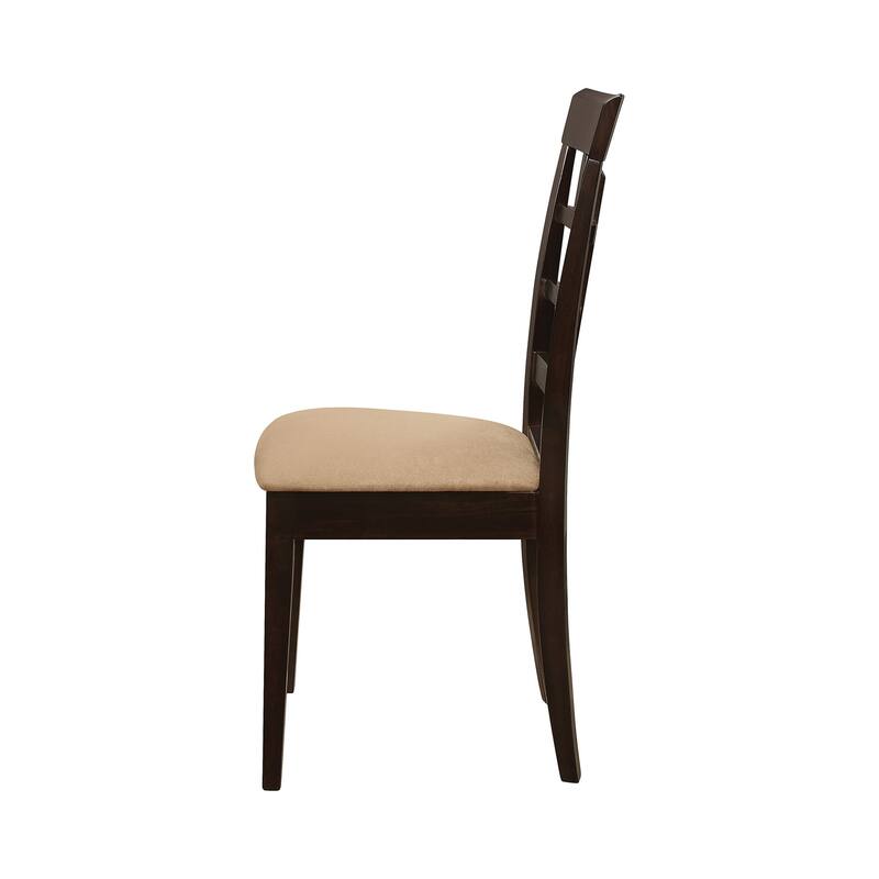 Set of 2 Side Chairs in Cappuccino and Tan