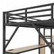 preview thumbnail 13 of 26, Loft Bed with Desk and Charging Station, Metal Loft Bed with Stairs and Light for Kids and Teens