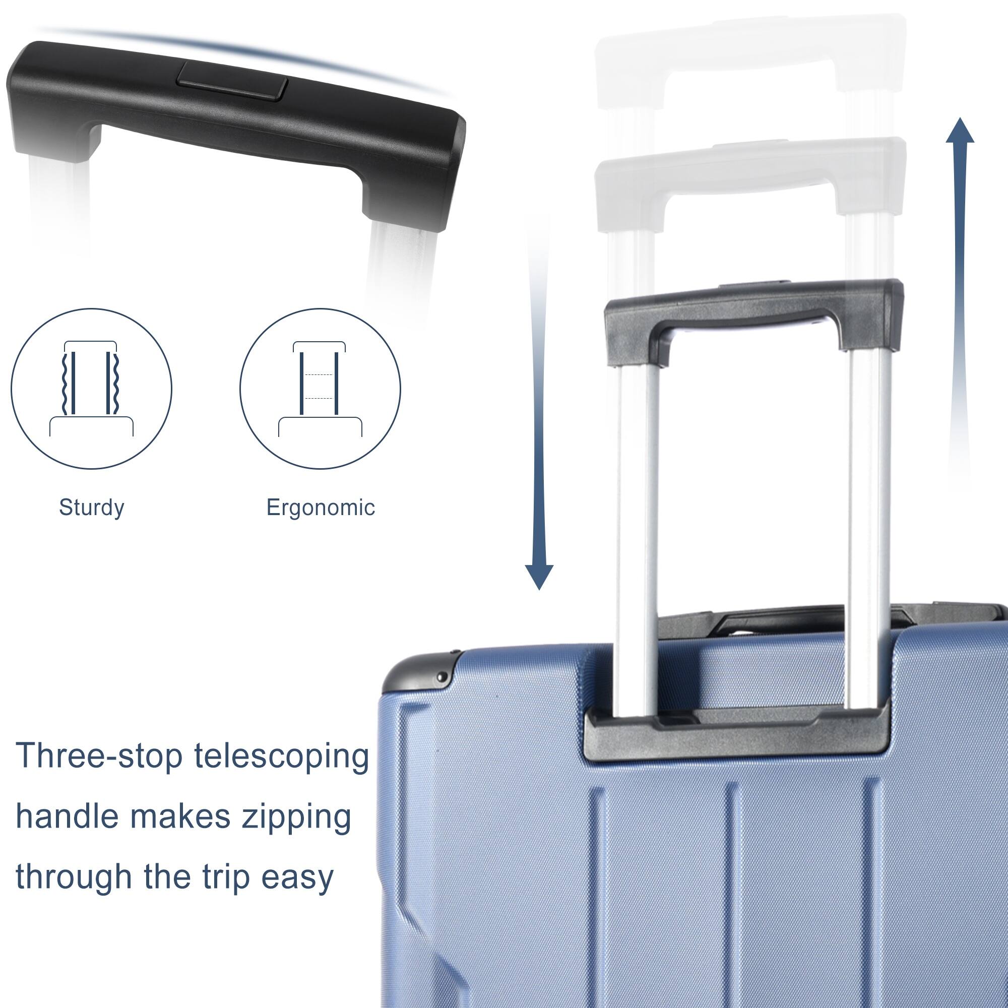 TSA Lock Spinner Carry on Hardshell Lightweight Storage Trunks, Blue ...