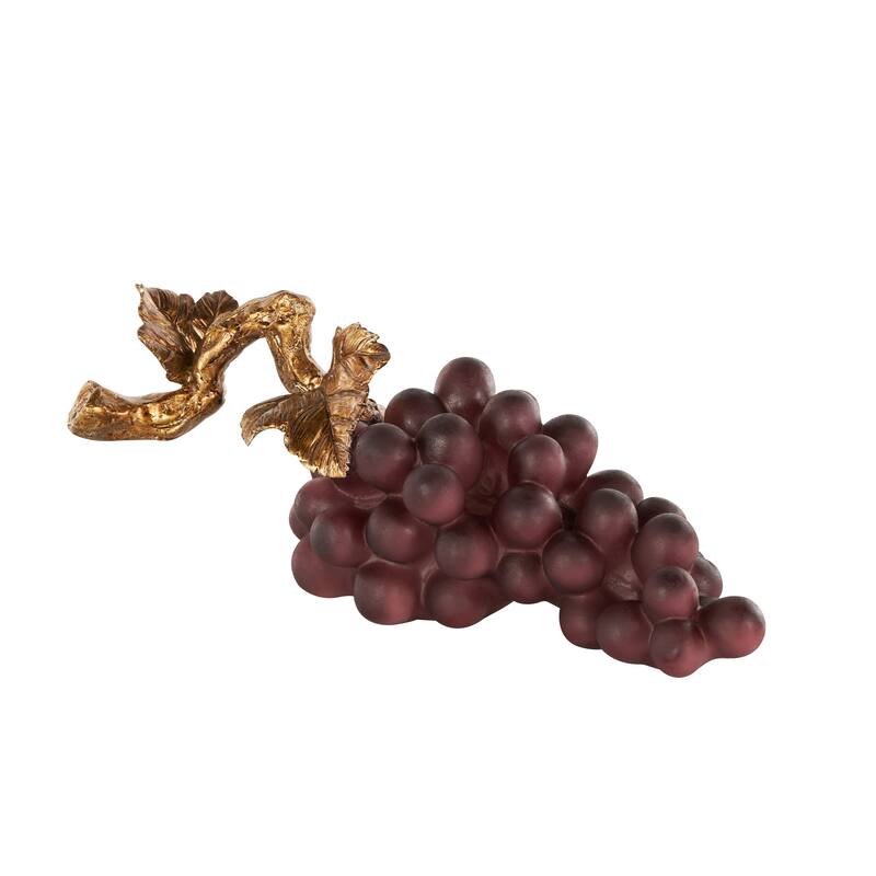 Purple Polystone Grape Fruit Decorative Sculpture with Gold Stem