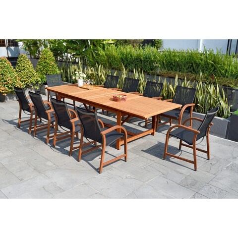 Amazonia Allyson 11pc FSC Certified Wood Outdoor Patio Dining Set - 11 Piece
