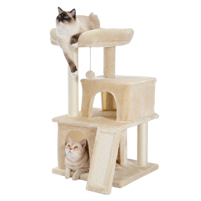 34 Inches Cat Tower with Double Condos
