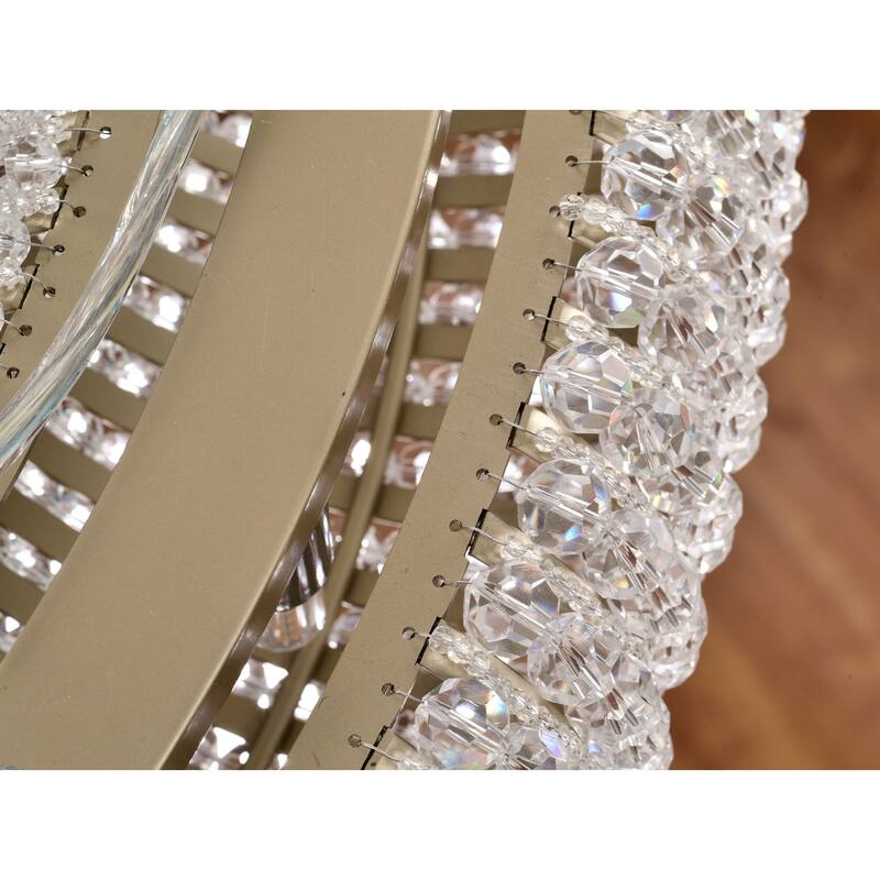 Krista Glam Champagne Gold Crystal Chandelier - 2 Size Options (16-Light/24-Light), Dimmable G9 Fixture with Adjustable Wire