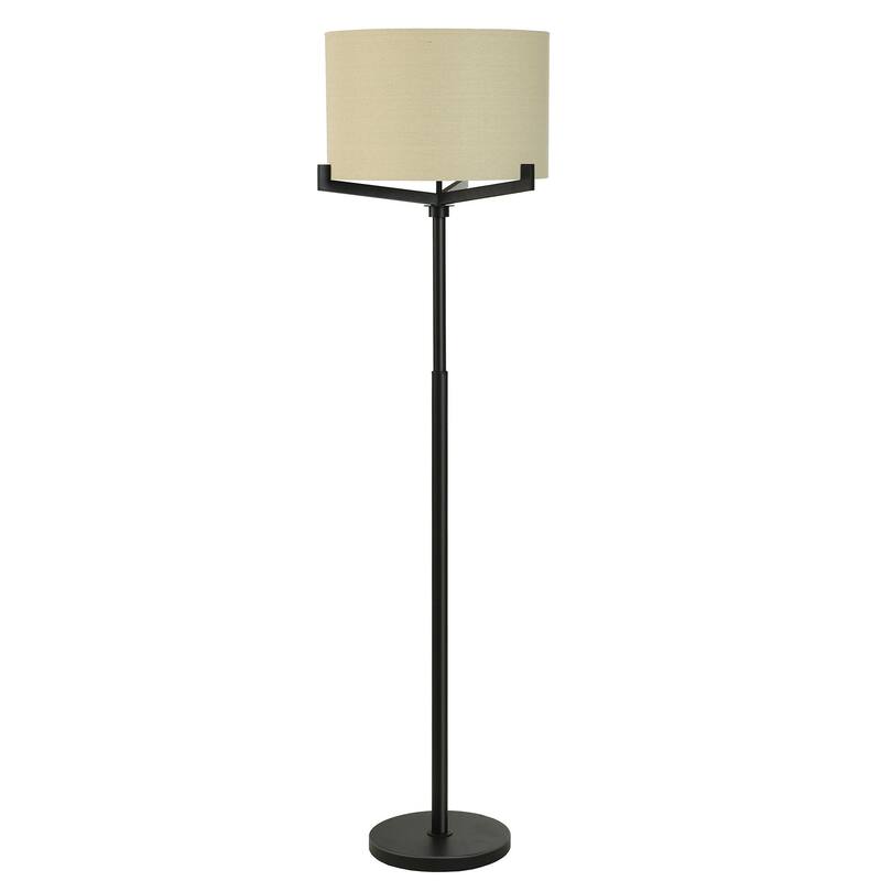 Brushed Black - Industrial Floor Lamp With Multi Arm Supports - Brushed Black, Light Beige