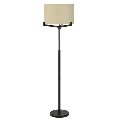 Brushed Black - Industrial Floor Lamp With Multi Arm Supports