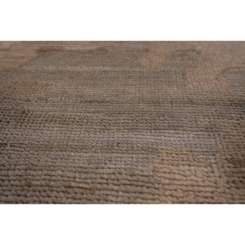 Gray Oushak Vegetable Dye Large Area Rug Handmade Wool Carpet - 10'4" x 13'10"