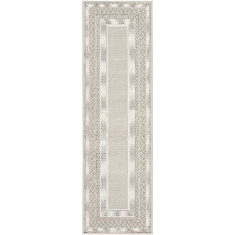 Power Loomed Geometric Abstract Modern Non Skid Stain Resistant Area Rug - 90' X '27' X '0.39