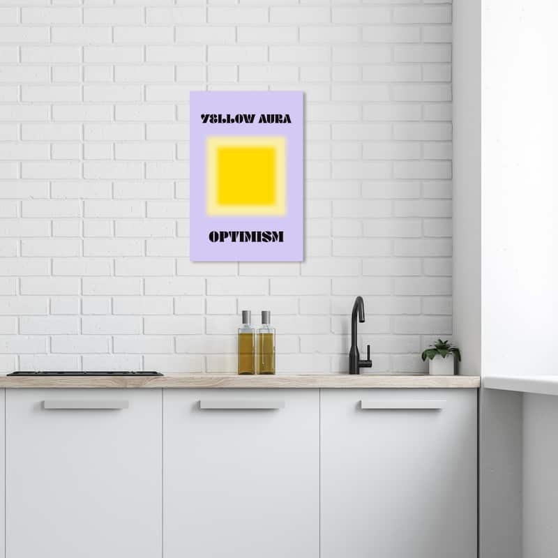 Wynwood Studio Canvas Spiritual and Religious Yellow Aura Optimist Yellow and Lilac Modern & Contemporary Wall Art Canvas Print - 24 x 16
