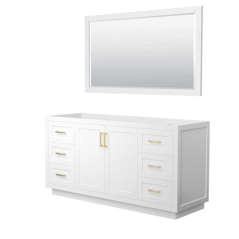 Wyndham Collection WCF2929-66S-CX-M58 Miranda 66" Single Free Standing - White / Brushed Gold Hardware