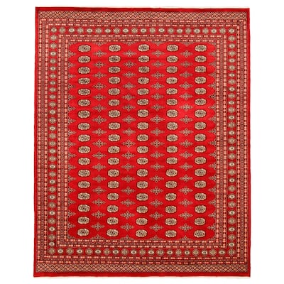 ECARPETGALLERY Hand-knotted Finest Peshawar Bokhara Red Wool Rug - 8'0 x 10'2