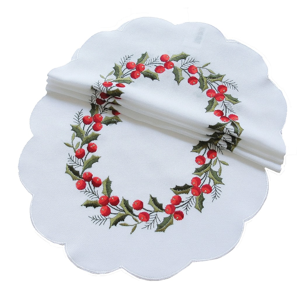Holly Berry-12Rnd-Doilies-Set of 4