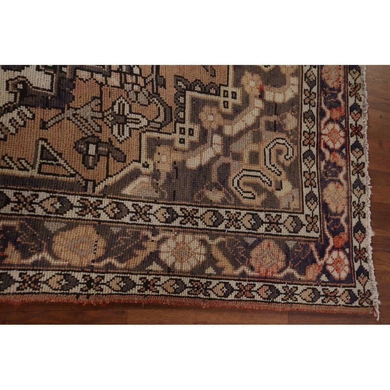 Geometric Bakhtiari Persian Vintage Rug Handmade Wool Carpet - 4'7" x 6'6"