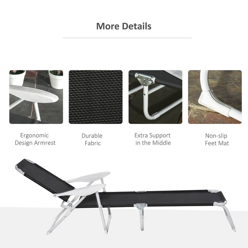 Outdoor sun loungers with adjustable folding armrests